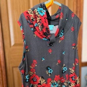 Grey and Floral Sweater Dress